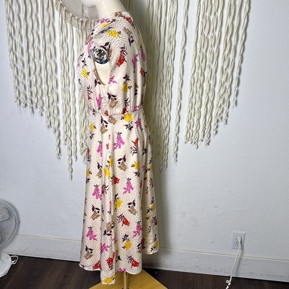 Ann Taylor NWT Ivory Floral Print Silky Mini Dress Size 2 - Picture 13 of 15
